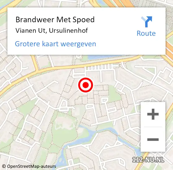 Locatie op kaart van de 112 melding: Brandweer Met Spoed Naar Vianen Ut, Ursulinenhof op 11 december 2019 19:45