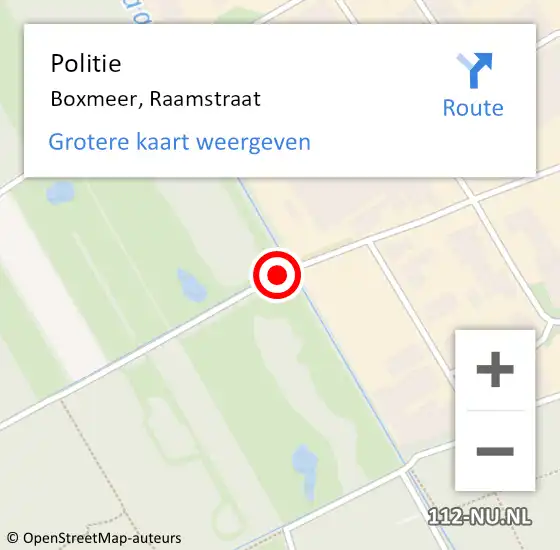 Locatie op kaart van de 112 melding: Politie Boxmeer, Raamstraat op 11 december 2019 20:03