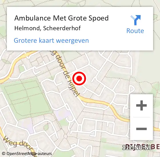 Locatie op kaart van de 112 melding: Ambulance Met Grote Spoed Naar Helmond, Scheerderhof op 11 december 2019 20:42