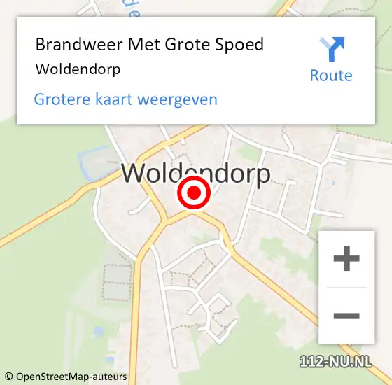 Locatie op kaart van de 112 melding: Brandweer Met Grote Spoed Naar Woldendorp op 11 december 2019 23:53