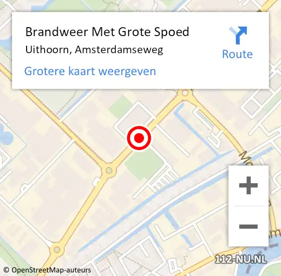 Locatie op kaart van de 112 melding: Brandweer Met Grote Spoed Naar Uithoorn, Amsterdamseweg op 12 december 2019 05:03