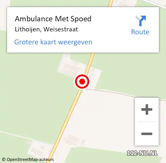 Locatie op kaart van de 112 melding: Ambulance Met Spoed Naar Lithoijen, Weisestraat op 12 december 2019 05:53