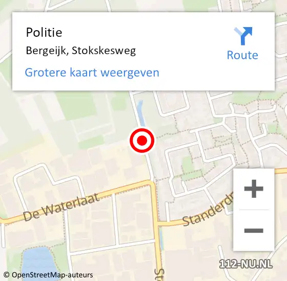 Locatie op kaart van de 112 melding: Politie Bergeijk, Stokskesweg op 12 december 2019 09:24