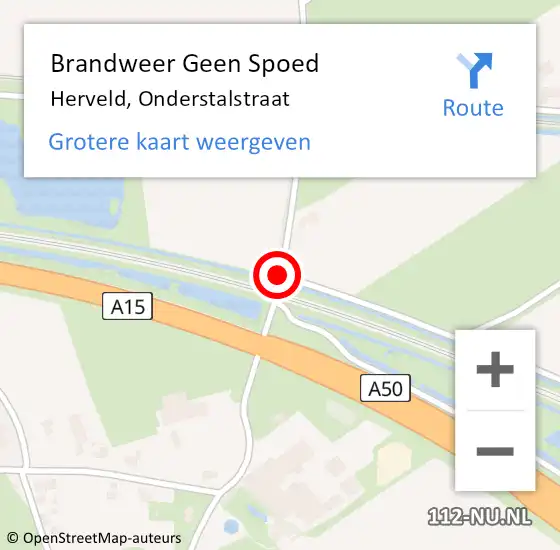 Locatie op kaart van de 112 melding: Brandweer Geen Spoed Naar Herveld, Onderstalstraat op 12 december 2019 12:05