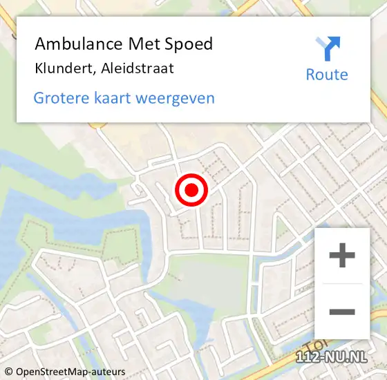 Locatie op kaart van de 112 melding: Ambulance Met Spoed Naar Klundert, Aleidstraat op 22 april 2014 16:24