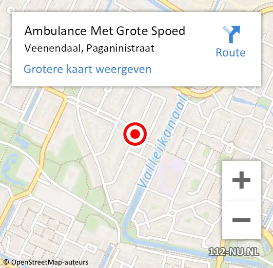 Locatie op kaart van de 112 melding: Ambulance Met Grote Spoed Naar Veenendaal, Paganinistraat op 12 december 2019 12:36