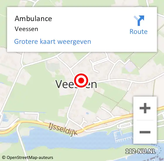 Locatie op kaart van de 112 melding: Ambulance Veessen op 12 december 2019 12:37