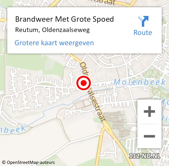 Locatie op kaart van de 112 melding: Brandweer Met Grote Spoed Naar Reutum, Oldenzaalseweg op 22 april 2014 16:30