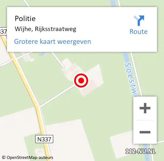 Locatie op kaart van de 112 melding: Politie Wijhe, Rijksstraatweg op 12 december 2019 13:53