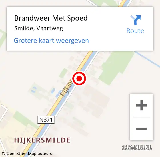 Locatie op kaart van de 112 melding: Brandweer Met Spoed Naar Smilde, Vaartweg op 12 december 2019 14:54