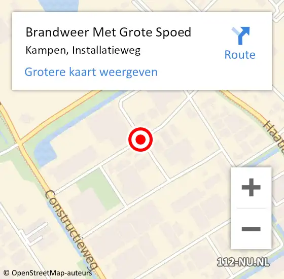 Locatie op kaart van de 112 melding: Brandweer Met Grote Spoed Naar Kampen, Installatieweg op 12 december 2019 15:19