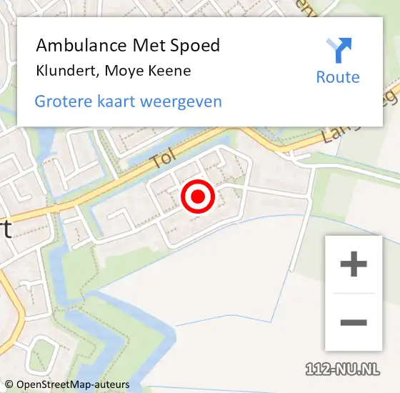 Locatie op kaart van de 112 melding: Ambulance Met Spoed Naar Klundert, Moye Keene op 12 december 2019 17:09