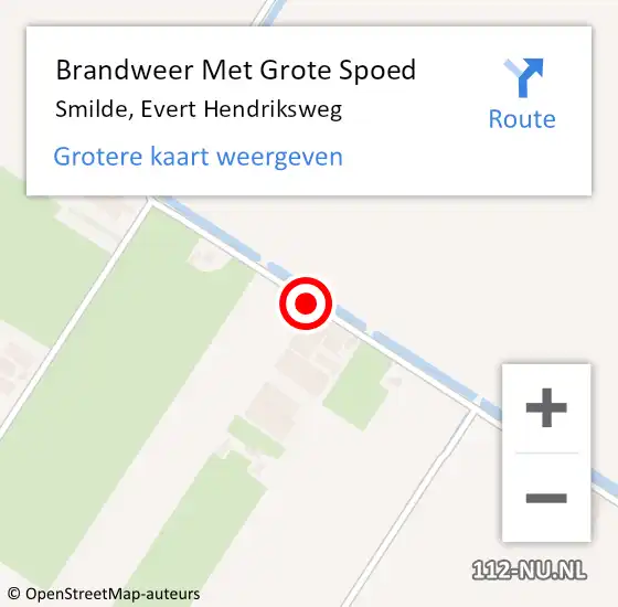 Locatie op kaart van de 112 melding: Brandweer Met Grote Spoed Naar Smilde, Evert Hendriksweg op 12 december 2019 17:36