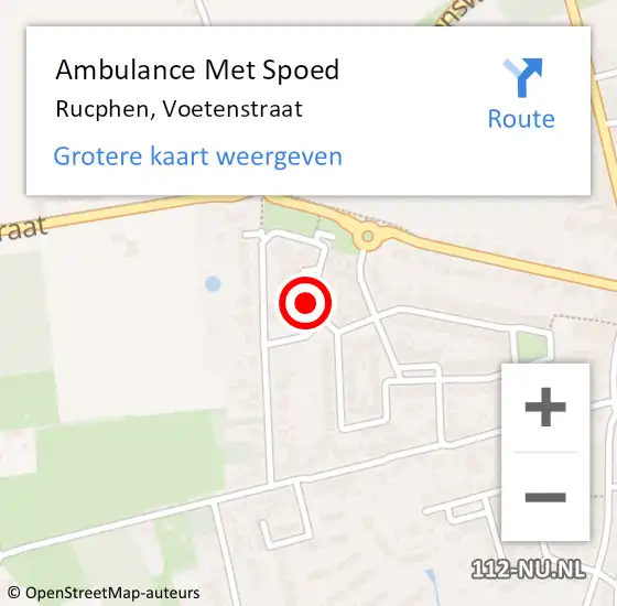 Locatie op kaart van de 112 melding: Ambulance Met Spoed Naar Rucphen, Voetenstraat op 12 december 2019 18:11