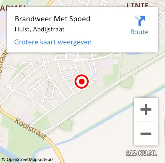 Locatie op kaart van de 112 melding: Brandweer Met Spoed Naar Hulst, Abdijstraat op 12 december 2019 18:24