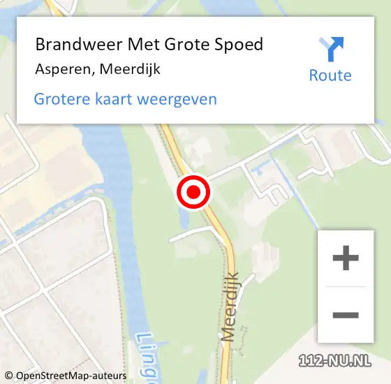 Locatie op kaart van de 112 melding: Brandweer Met Grote Spoed Naar Asperen, Meerdijk op 12 december 2019 19:05