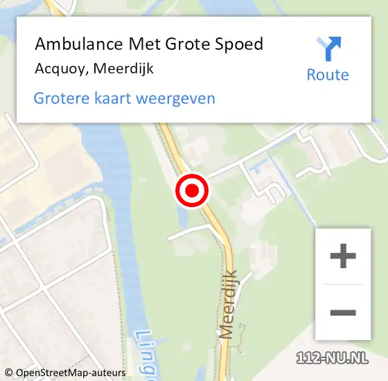 Locatie op kaart van de 112 melding: Ambulance Met Grote Spoed Naar Asperen, Meerdijk op 12 december 2019 19:05