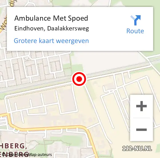 Locatie op kaart van de 112 melding: Ambulance Met Spoed Naar Eindhoven, Daalakkersweg op 12 december 2019 20:02