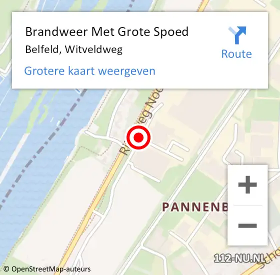 Locatie op kaart van de 112 melding: Brandweer Met Grote Spoed Naar Belfeld, Witveldweg op 12 december 2019 20:12