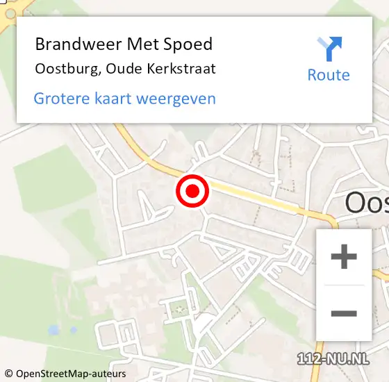 Locatie op kaart van de 112 melding: Brandweer Met Spoed Naar Oostburg, Oude Kerkstraat op 12 december 2019 20:27