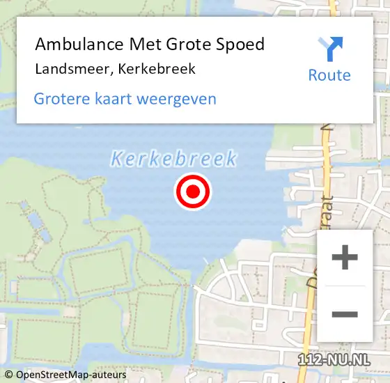 Locatie op kaart van de 112 melding: Ambulance Met Grote Spoed Naar Landsmeer, Kerkebreek op 12 december 2019 20:41