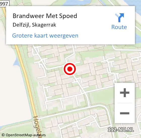 Locatie op kaart van de 112 melding: Brandweer Met Spoed Naar Delfzijl, Skagerrak op 12 december 2019 23:07