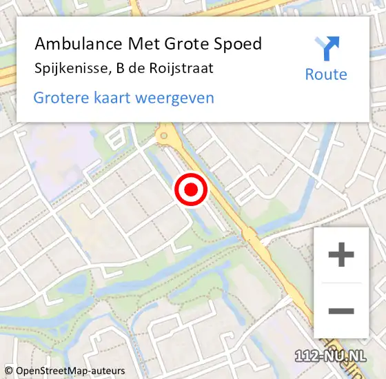 Locatie op kaart van de 112 melding: Ambulance Met Grote Spoed Naar Spijkenisse, B de Roijstraat op 12 december 2019 23:09