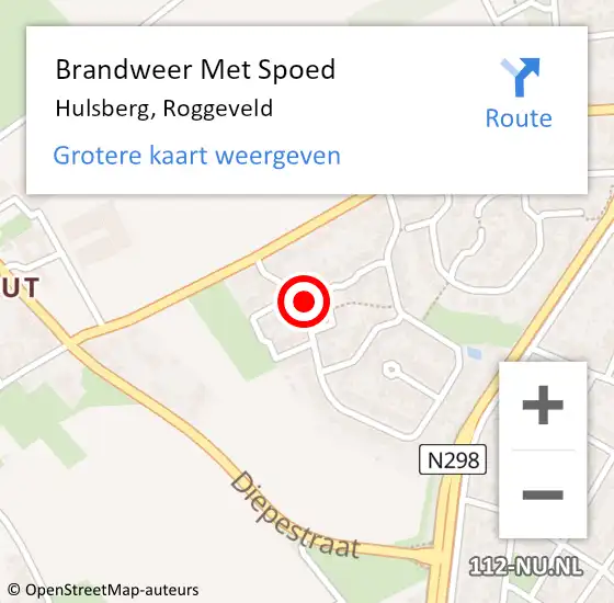 Locatie op kaart van de 112 melding: Brandweer Met Spoed Naar Hulsberg, Roggeveld op 13 december 2019 00:36