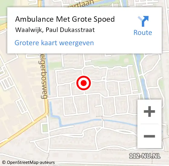 Locatie op kaart van de 112 melding: Ambulance Met Grote Spoed Naar Waalwijk, Paul Dukasstraat op 13 december 2019 06:52