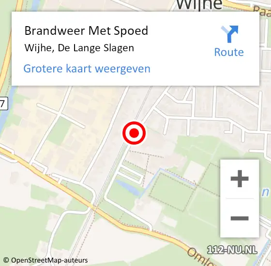 Locatie op kaart van de 112 melding: Brandweer Met Spoed Naar Wijhe, De Lange Slagen op 13 december 2019 09:16