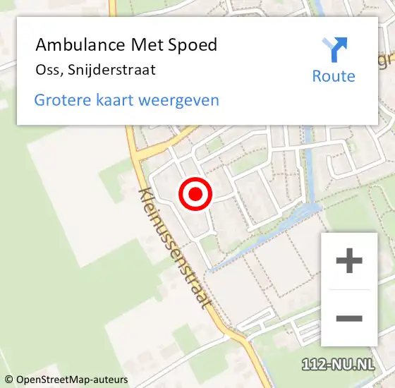 Locatie op kaart van de 112 melding: Ambulance Met Spoed Naar Oss, Snijderstraat op 13 december 2019 10:07