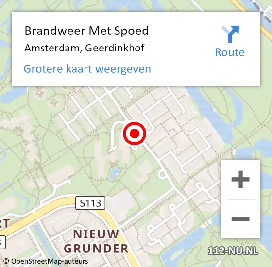 Locatie op kaart van de 112 melding: Brandweer Met Spoed Naar Amsterdam, Geerdinkhof op 13 december 2019 10:27