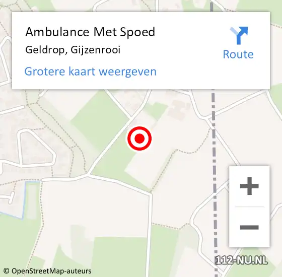 Locatie op kaart van de 112 melding: Ambulance Met Spoed Naar Geldrop, Gijzenrooi op 13 december 2019 11:16