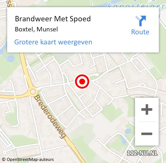 Locatie op kaart van de 112 melding: Brandweer Met Spoed Naar Boxtel, Munsel op 13 december 2019 11:41