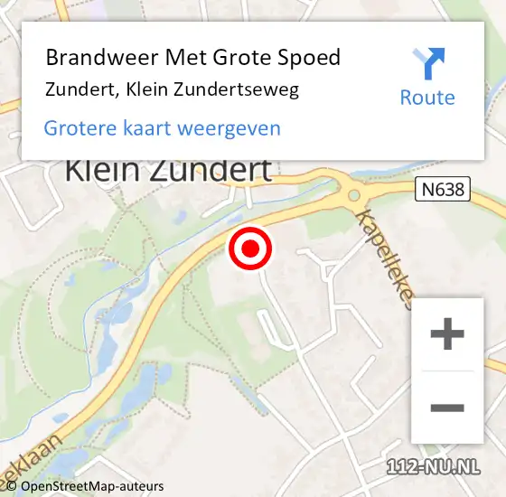 Locatie op kaart van de 112 melding: Brandweer Met Grote Spoed Naar Zundert, Klein Zundertseweg op 13 december 2019 12:37