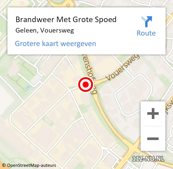 Locatie op kaart van de 112 melding: Brandweer Met Grote Spoed Naar Geleen, Vouersweg op 13 december 2019 12:41