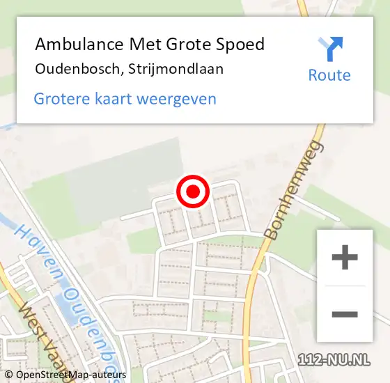 Locatie op kaart van de 112 melding: Ambulance Met Grote Spoed Naar Oudenbosch, Strijmondlaan op 13 december 2019 13:10