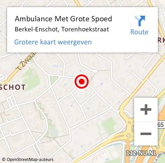 Locatie op kaart van de 112 melding: Ambulance Met Grote Spoed Naar Berkel-Enschot, Torenhoekstraat op 13 december 2019 13:32