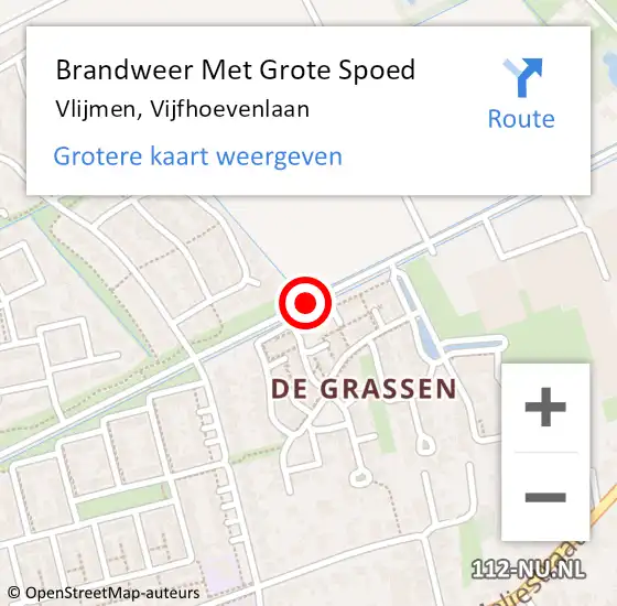 Locatie op kaart van de 112 melding: Brandweer Met Grote Spoed Naar Vlijmen, Vijfhoevenlaan op 13 december 2019 13:41