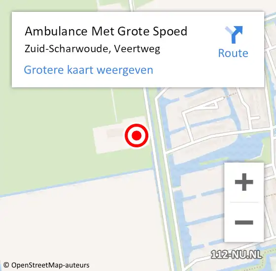 Locatie op kaart van de 112 melding: Ambulance Met Grote Spoed Naar Zuid-Scharwoude, Veertweg op 22 april 2014 18:14