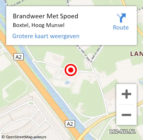 Locatie op kaart van de 112 melding: Brandweer Met Spoed Naar Boxtel, Hoog Munsel op 13 december 2019 14:57