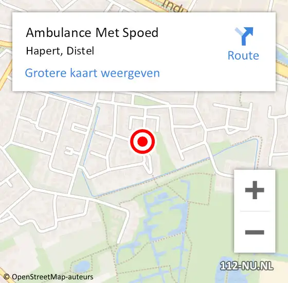 Locatie op kaart van de 112 melding: Ambulance Met Spoed Naar Hapert, Distel op 13 december 2019 15:25