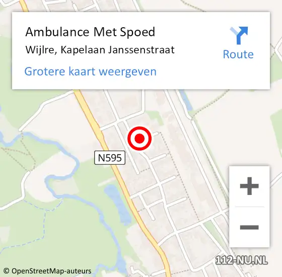 Locatie op kaart van de 112 melding: Ambulance Met Spoed Naar Wijlre, Kapelaan Janssenstraat op 22 april 2014 18:25