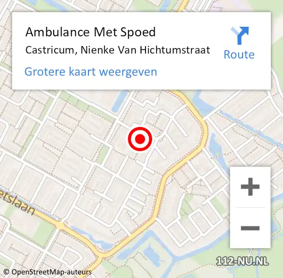 Locatie op kaart van de 112 melding: Ambulance Met Spoed Naar Castricum, Nienke Van Hichtumstraat op 13 december 2019 18:51