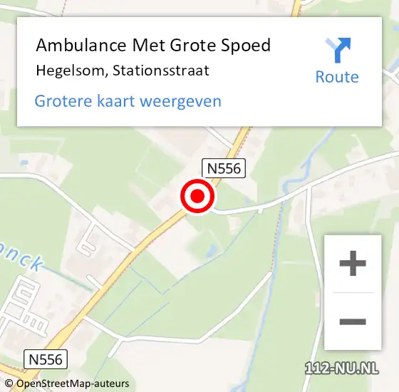 Locatie op kaart van de 112 melding: Ambulance Met Grote Spoed Naar Hegelsom, Stationsstraat op 13 december 2019 19:06
