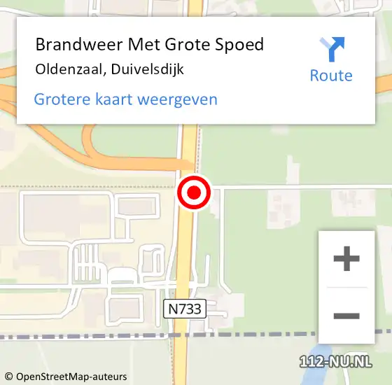 Locatie op kaart van de 112 melding: Brandweer Met Grote Spoed Naar Oldenzaal, Duivelsdijk op 13 december 2019 19:09