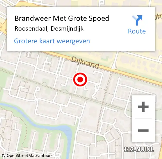 Locatie op kaart van de 112 melding: Brandweer Met Grote Spoed Naar Roosendaal, Desmijndijk op 13 december 2019 20:28