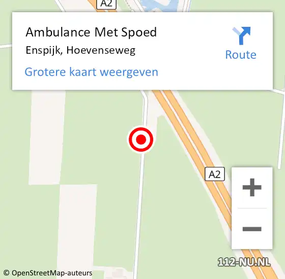 Locatie op kaart van de 112 melding: Ambulance Met Spoed Naar Enspijk, Hoevenseweg op 13 december 2019 21:03