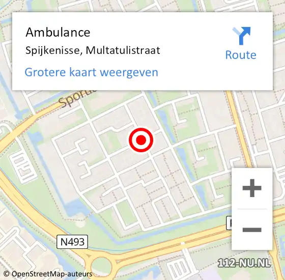 Locatie op kaart van de 112 melding: Ambulance Spijkenisse, Multatulistraat op 13 december 2019 21:26