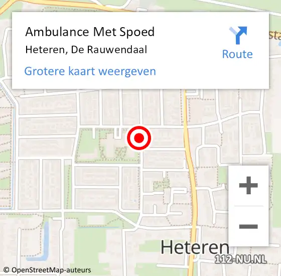 Locatie op kaart van de 112 melding: Ambulance Met Spoed Naar Heteren, De Rauwendaal op 14 december 2019 02:30